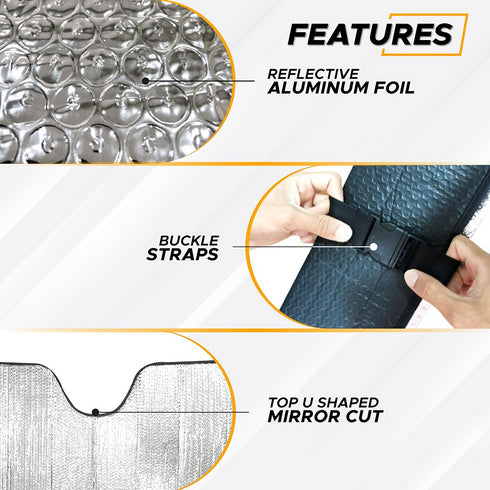 Foldable Alloy Sun Visor Reflective